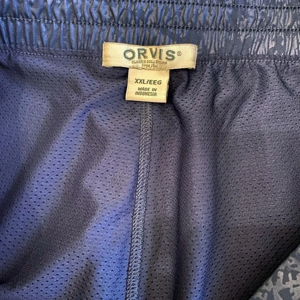 🆕 ORVIS Blue Shattered Glass Embossed Print Pickleball Pull-On Travel Skort XXL